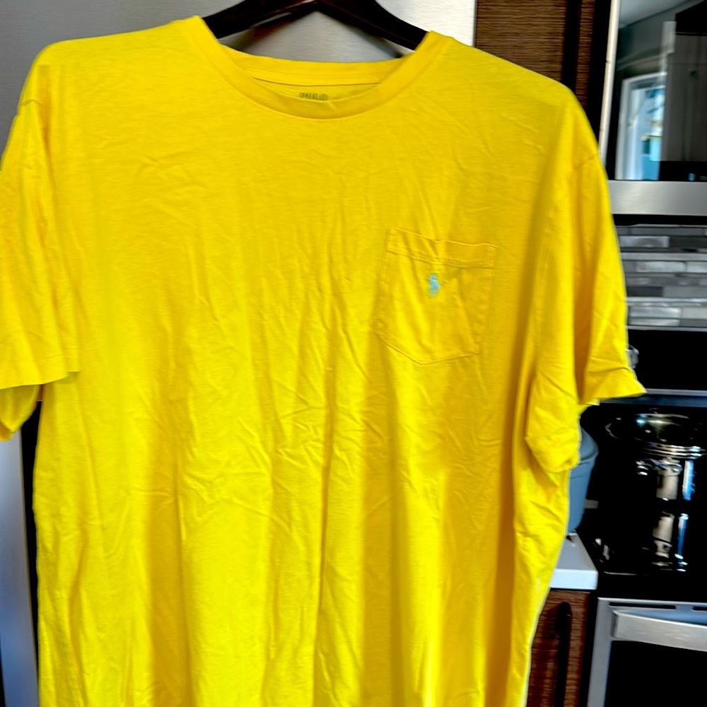 Polo Ralph Lauren 2XB t-shirt yellow light blue pony